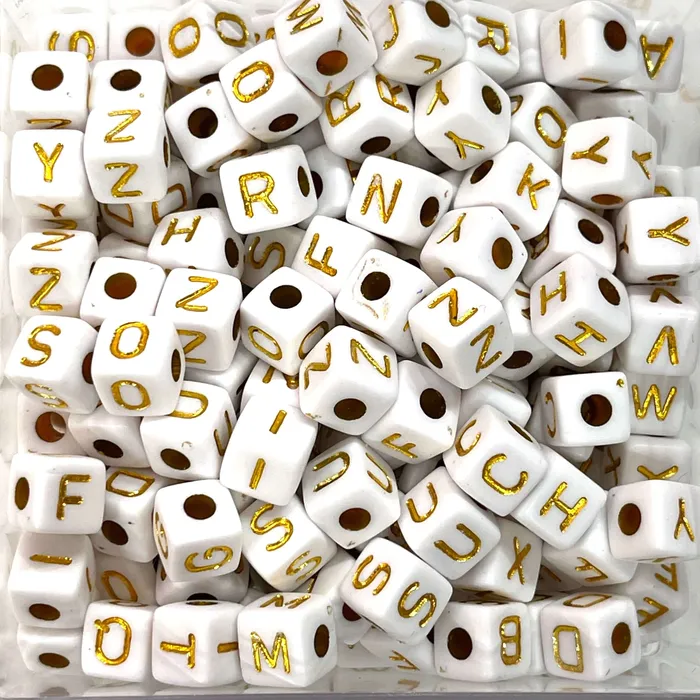 10mm Acrylic Cube Alphabet Beads 100 pcs in a pack Peppy Beads Earrings