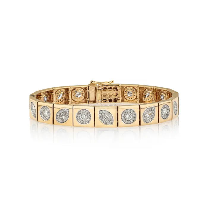 14 Karat Two Tone Multi Shape Diamond Bracelet RACHEL LYNN CHICAGO Bracelets 14 Karat Two Tone Multi Shape Diamond Bracelet RACHEL LYNN CHICAGO Bracelets