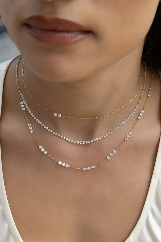 14 Karat Yellow Gold Aspen Air 575 Diamond Necklace RACHEL LYNN CHICAGO Necklaces
