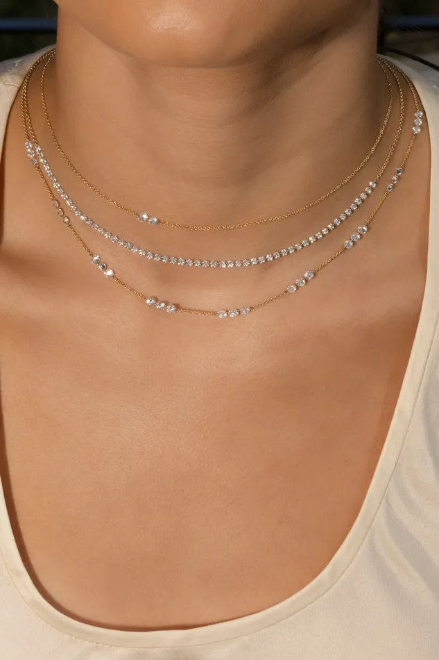14 Karat Yellow Gold Aspen Air 575 Diamond Necklace RACHEL LYNN CHICAGO Necklaces