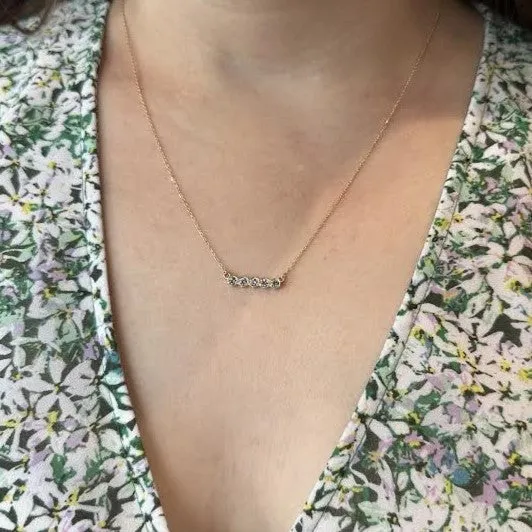 14K Yellow Gold Sapphire Bar Necklace Stuller Necklaces