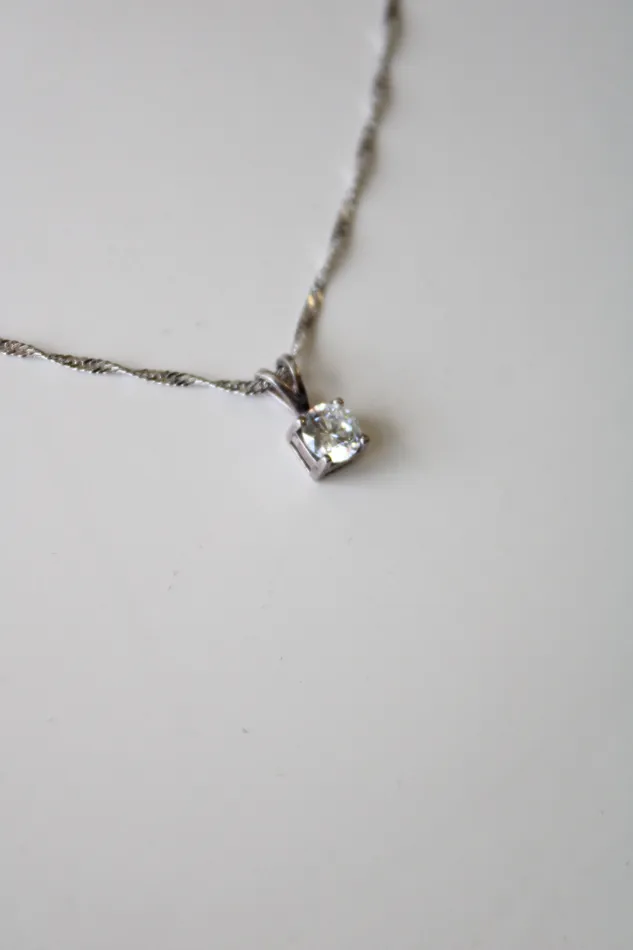 14KT Italy Milor White Gold Twist Chain Necklace Jubilee Thrift Necklaces