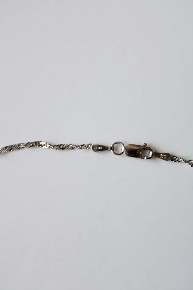 14KT Italy Milor White Gold Twist Chain Necklace Jubilee Thrift Necklaces