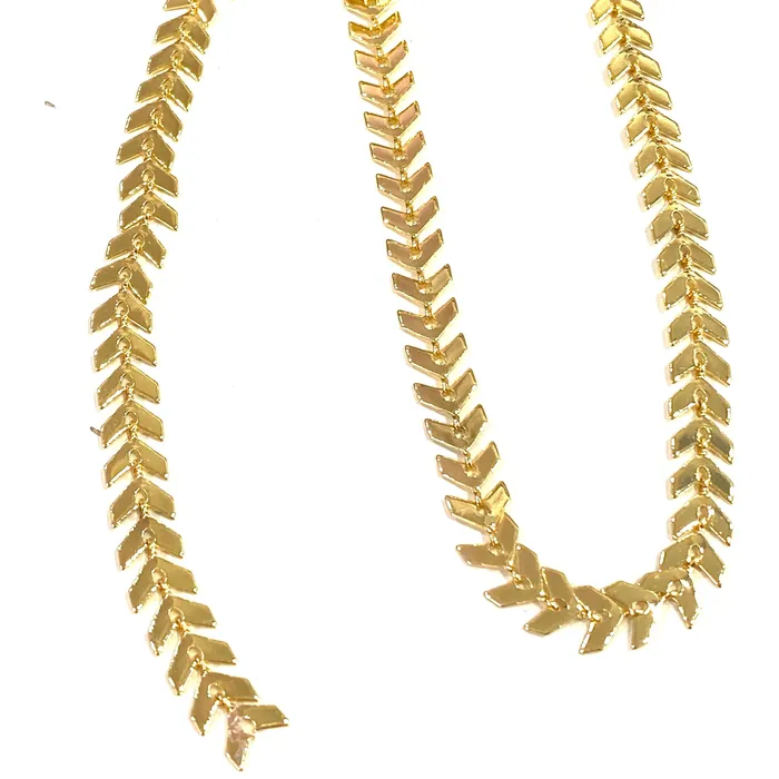 24Kt Shiny Gold Plated Chevron Chain 6mm Gold Chevron Chain Peppy Beads Necklaces 24Kt Shiny Gold Plated Chevron Chain 6mm Gold Chevron Chain Peppy Beads Necklaces