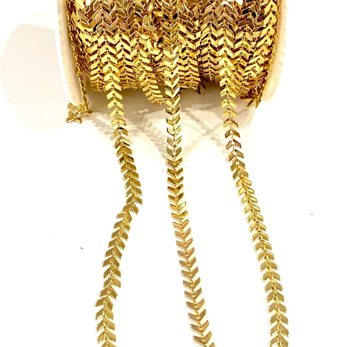 24Kt Shiny Gold Plated Chevron Chain 6mm Gold Chevron Chain Peppy Beads Necklaces 24Kt Shiny Gold Plated Chevron Chain 6mm Gold Chevron Chain Peppy Beads Necklaces