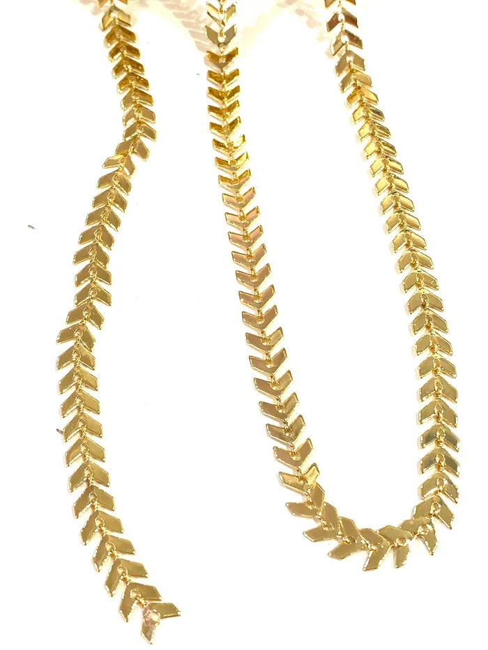 24Kt Shiny Gold Plated Chevron Chain 6mm Gold Chevron Chain Peppy Beads Necklaces 24Kt Shiny Gold Plated Chevron Chain 6mm Gold Chevron Chain Peppy Beads Necklaces