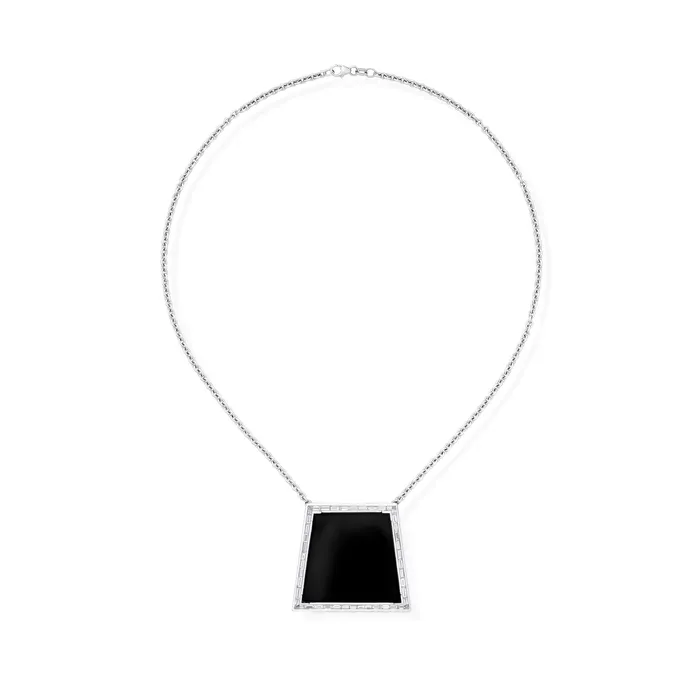 398 Carat Diamond and Black Jadeite Necklace Stephen Silver Fine Jewelry Necklaces