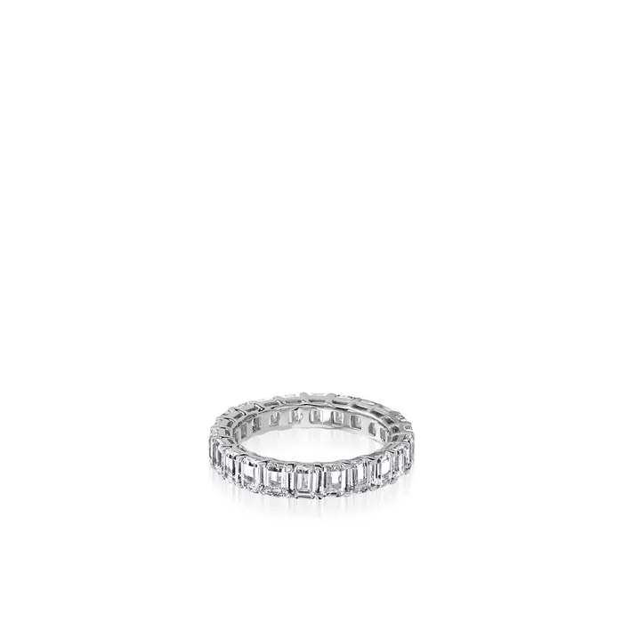 45Carat EmeraldCut Natural Diamond Eternity Band Jewelers Mutual Rings