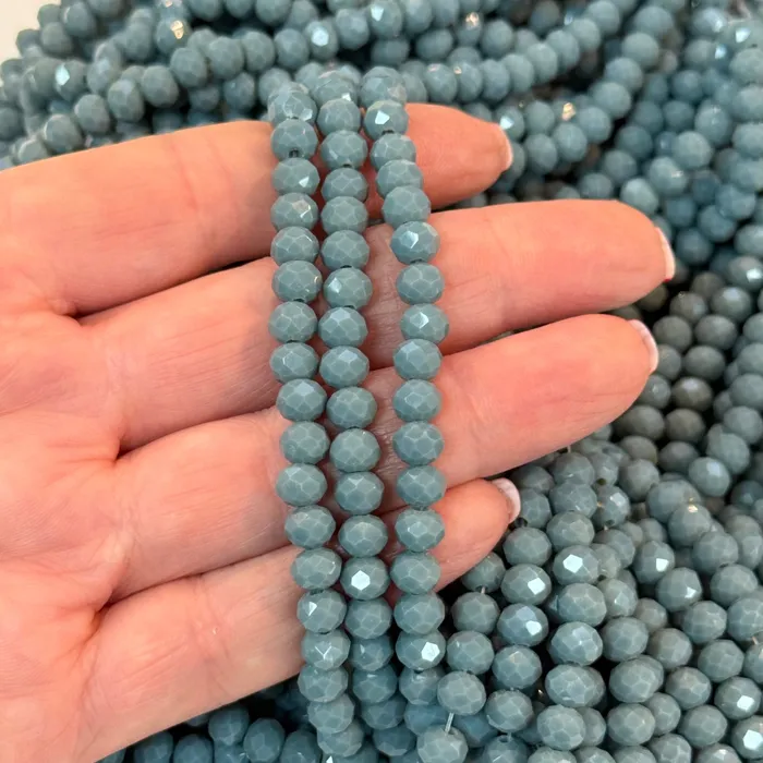 6mm Crystal faceted rondelle beads PBC6C157 Peppy Beads Earrings