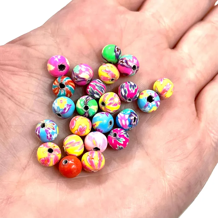 6mm Polymer Clay Round Beads10 Beads in a Pack Peppy Beads Earrings