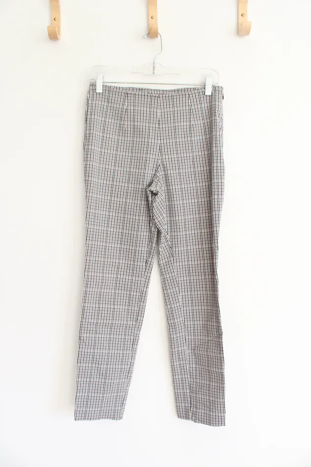 A New Day Necklaces A New Day Stretch Black Gray Plaid Pants 4