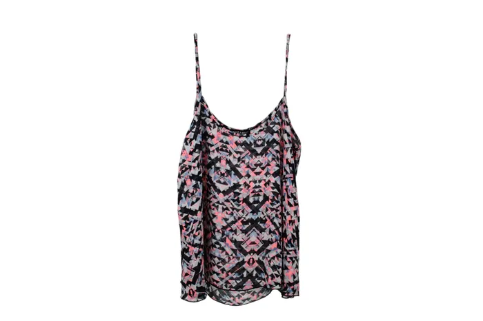 About A Girl Rings About A Girl Los Angeles Pink Black Pattern Tank XL