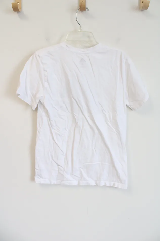 Adidas Rings Adidas White Gray Logo Tee Youth M 1012
