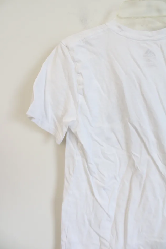 Adidas Rings Adidas White Gray Logo Tee Youth M 1012