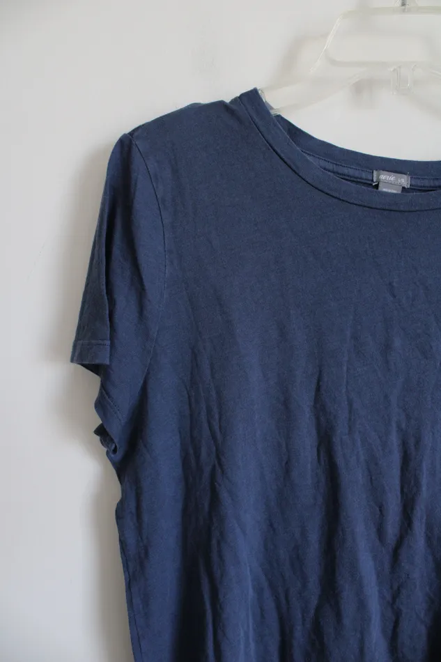Aerie Blue Embroidered Back Beach Bound Top L Aerie Rings