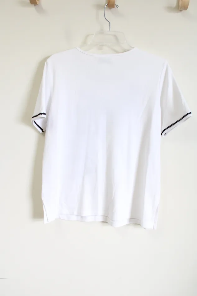 Alfred Dunner Alfred Dunner Black White Tee M Rings