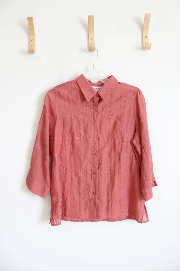 Alfred Dunner Dusty Rose Embroidered Button Down Top 10 Alfred Dunner Earrings Alfred Dunner Dusty Rose Embroidered Button Down Top 10 Alfred Dunner Earrings