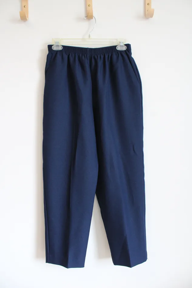 Alfred Dunner Solid Navy Trouser Pants 10 Petite Alfred Dunner Earrings