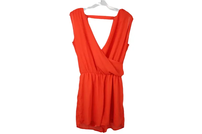 Alya Earrings Alya Orange Chiffon Romper S