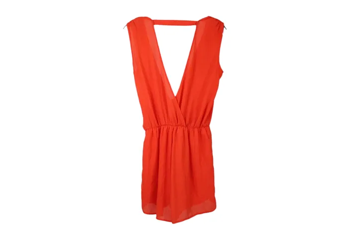 Alya Earrings Alya Orange Chiffon Romper S
