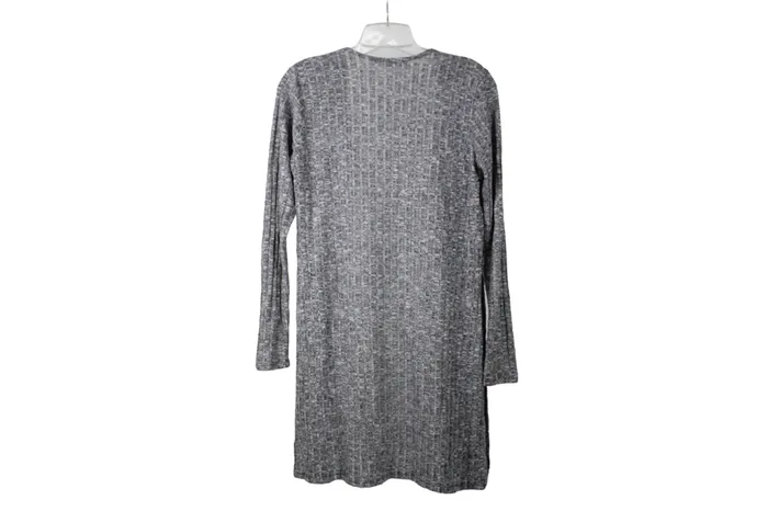 Ambiance Apparel Earrings Ambiance Gray Rib Long Cardigan S