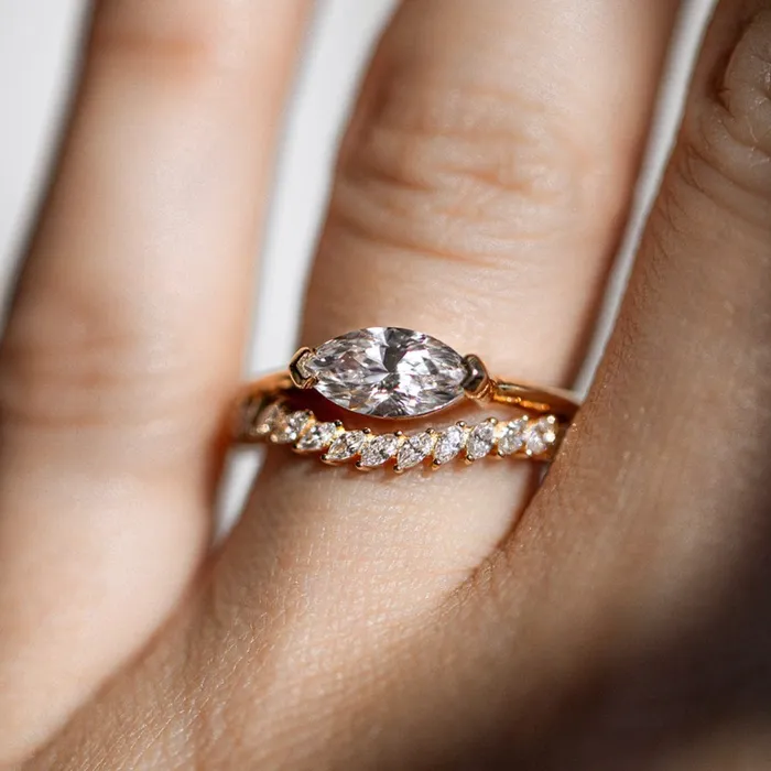 Arched Petite Domino Marquise Band Earth Mined Consider Bridal Rings Arched Petite Domino Marquise Band Earth Mined Consider Bridal Rings