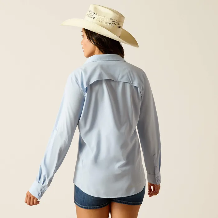 ARIAT CLOTHING Rings ARIAT WOMENS VENTTEK STRETCH SHIRT CHAMBRAY BLUE