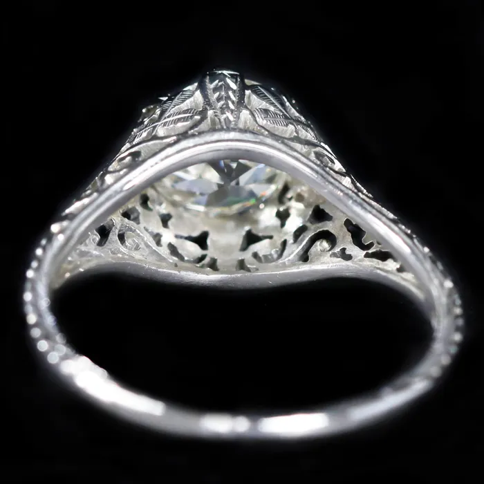 Art Deco Belais 157 Carat Old European Cut Diamond Engagement Ring Heirloom Jewelers Rings
