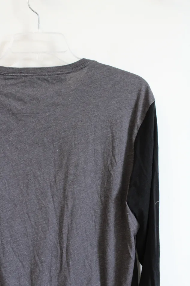 Banana Republic Moisture Wicking Black Gray Long Sleeved Shirt L Banana Republic Rings