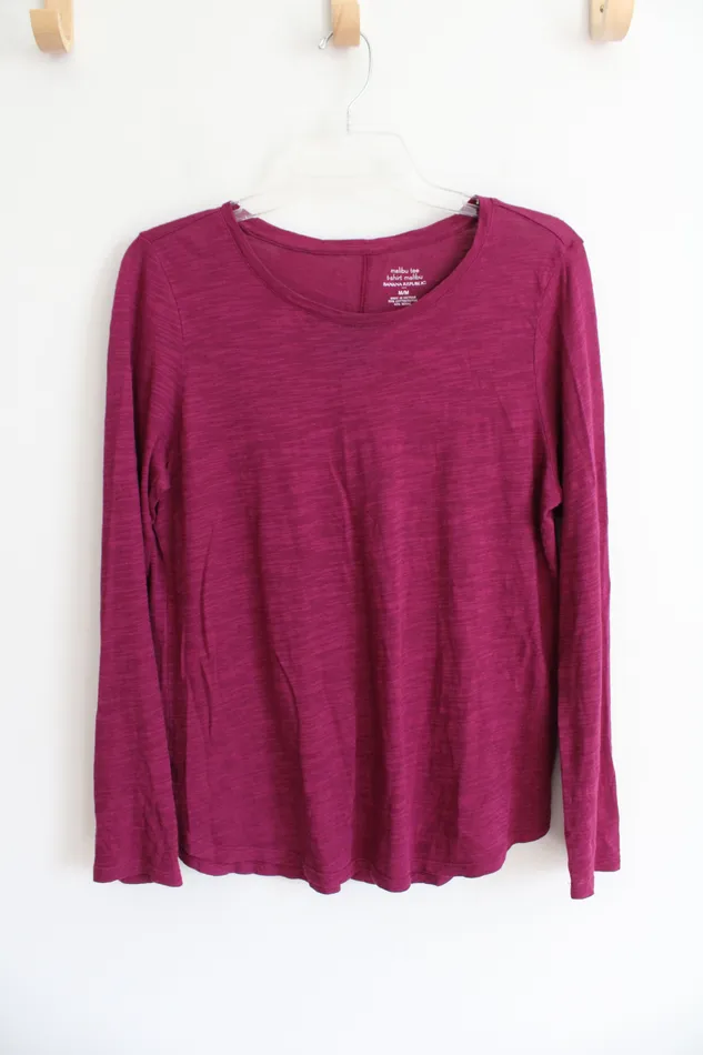 Banana Republic Pink Long Sleeved Malibu Top M Banana Republic Earrings