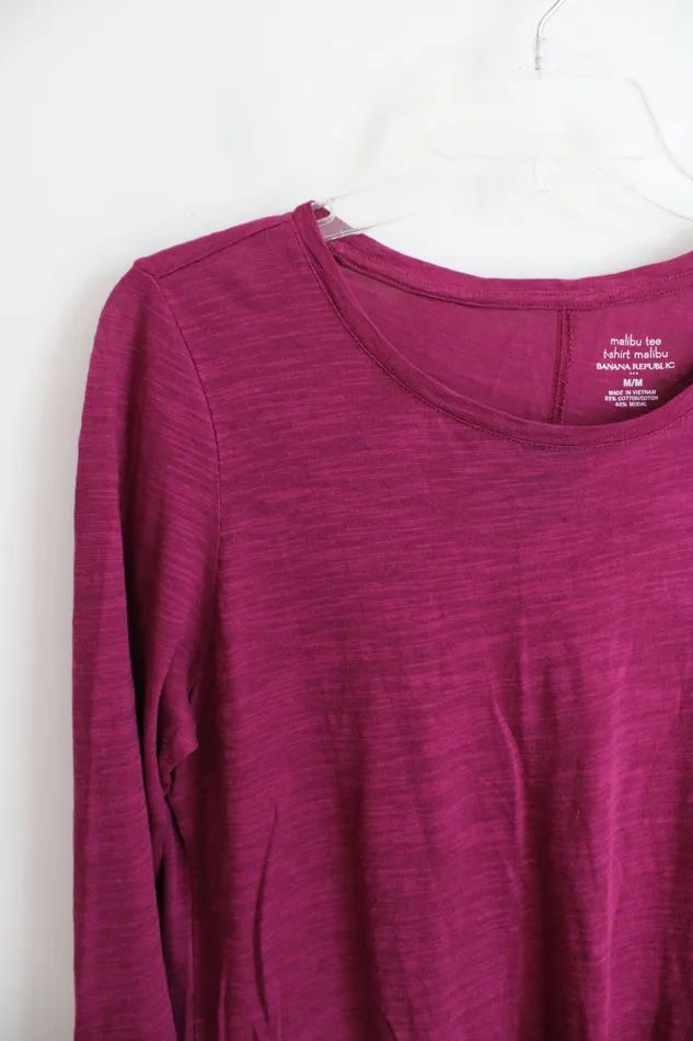 Banana Republic Pink Long Sleeved Malibu Top M Banana Republic Earrings