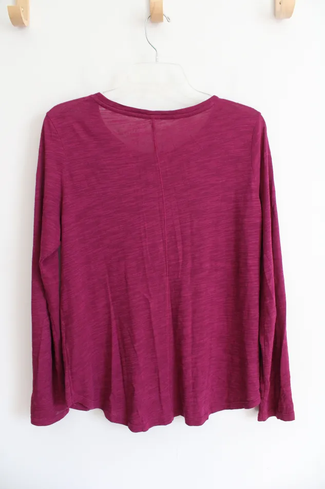 Banana Republic Pink Long Sleeved Malibu Top M Banana Republic Earrings