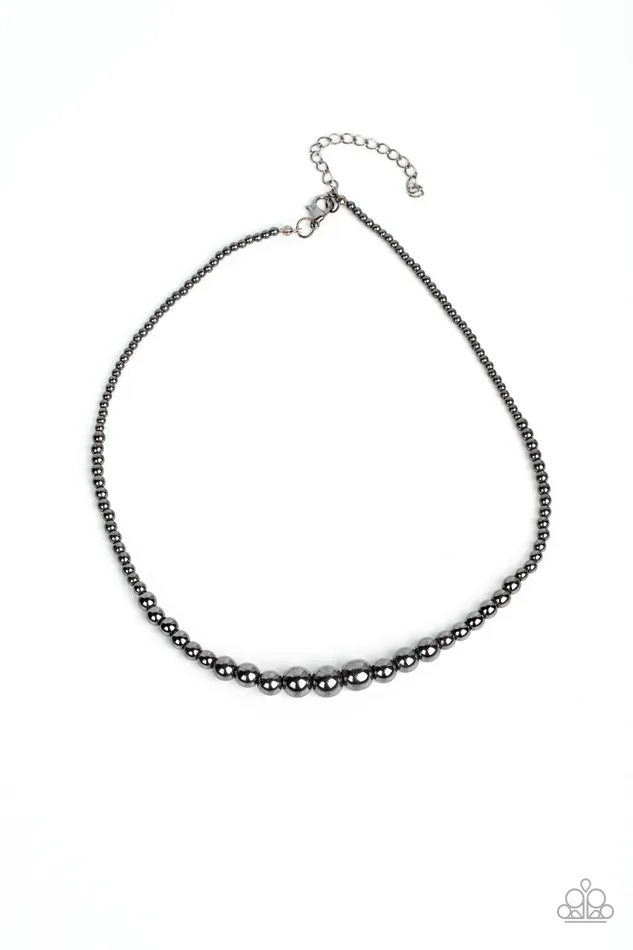 Beg Borrow or STEEL Black Paparazzi Accessories Necklaces