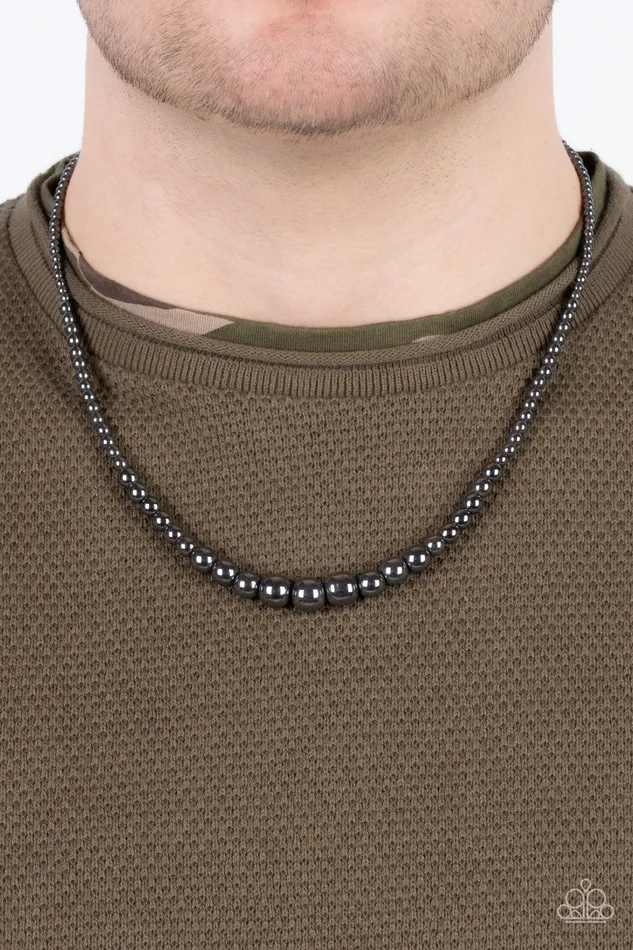Beg Borrow or STEEL Black Paparazzi Accessories Necklaces