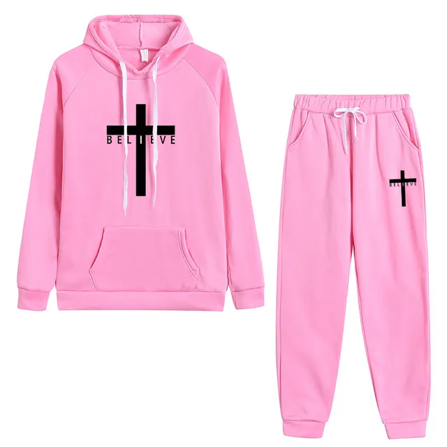 Believe Christian Cross Tracksuit Set Lords Guidance Earrings