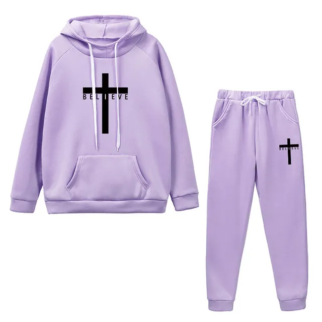Believe Christian Cross Tracksuit Set Lords Guidance Earrings