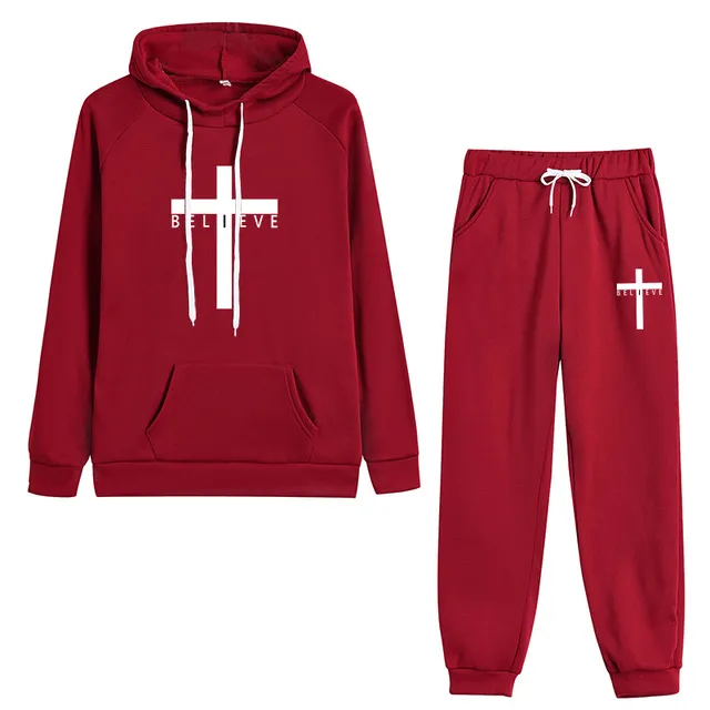 Believe Christian Cross Tracksuit Set Lords Guidance Earrings