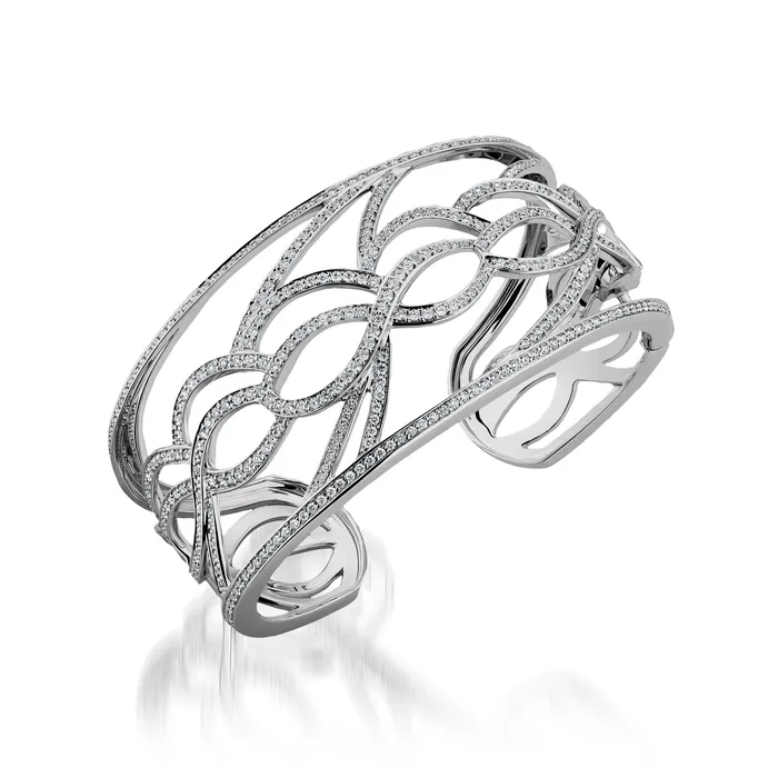 Bellagio Pave Diamond Cuff Bracelet John Atencio Bracelets