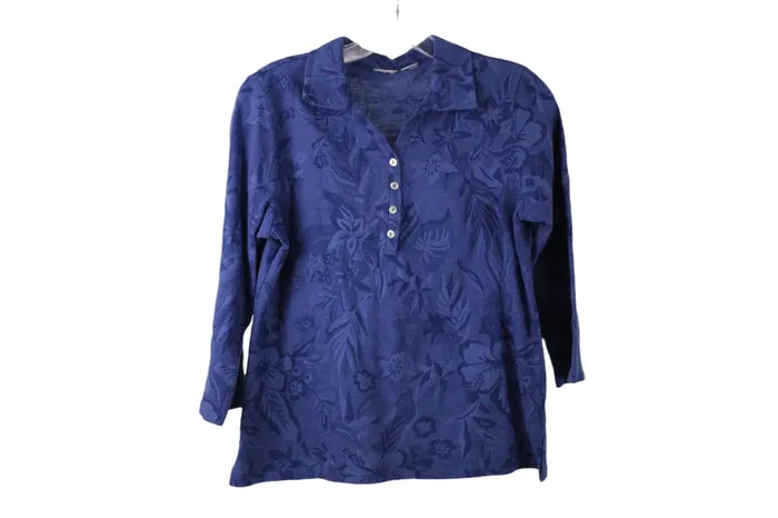 Blue Floral Shirt M Jubilee Thrift Rings