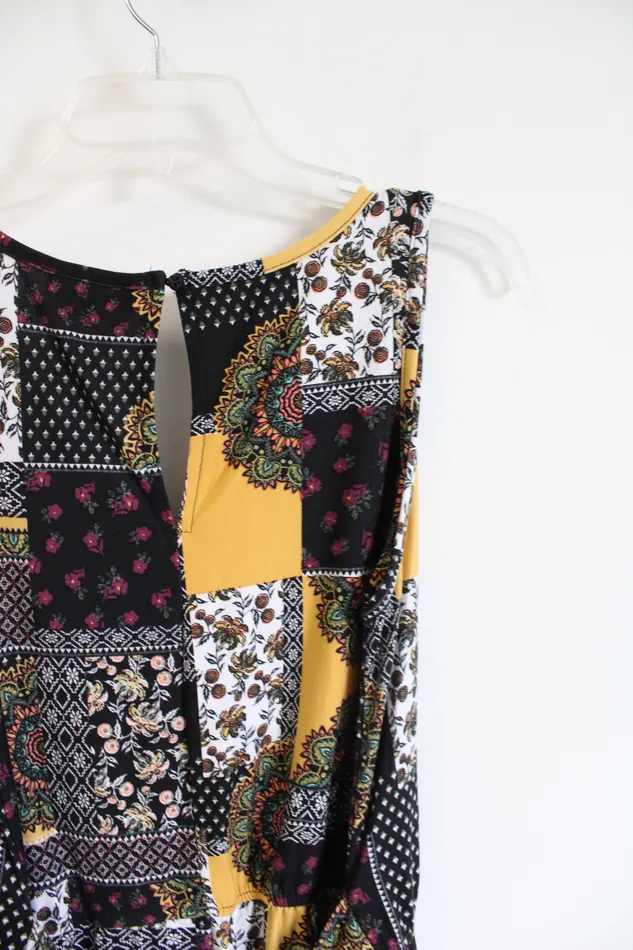 Bobbie Brooks Multicolored Patchwork Sleeveless Dress M Bobbie Brooks Earrings