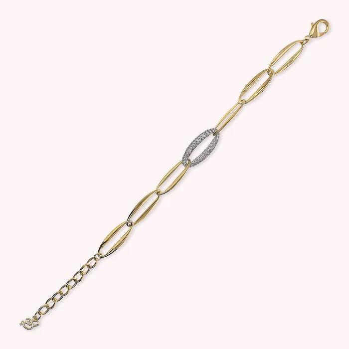 Bracciale Golden Maglie Marquise ed Elemento in Pav di Cubic Zirconia Bronzallure Earrings