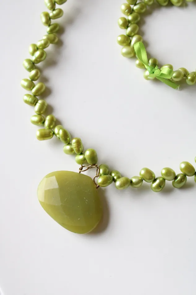 Bracelets Jubilee Thrift Lime Green Baroque Pearl Necklace Bracelet