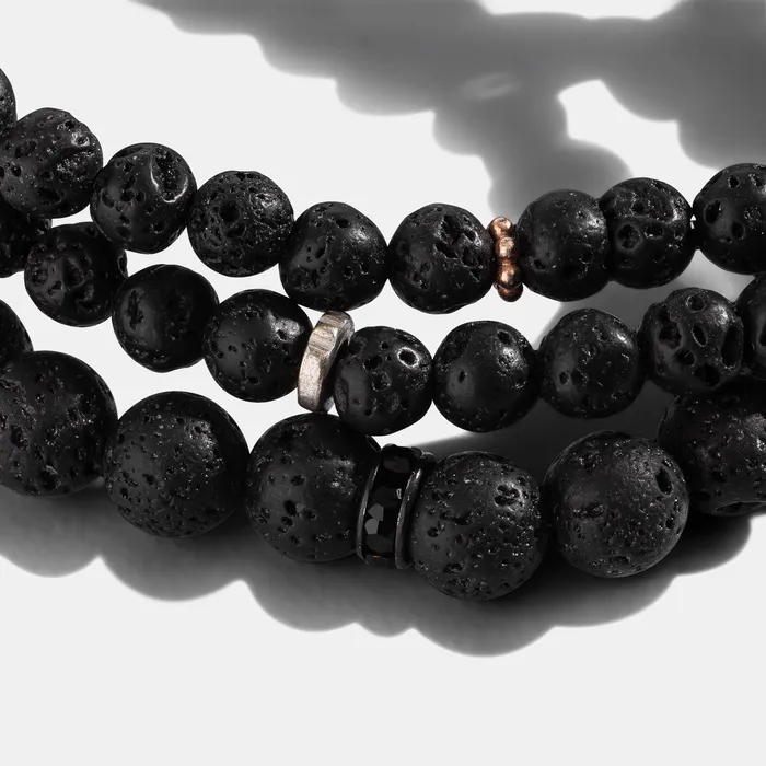Bracelets RACHEL LYNN CHICAGO Mens Lava and Rose Disk Beaded Bracelet