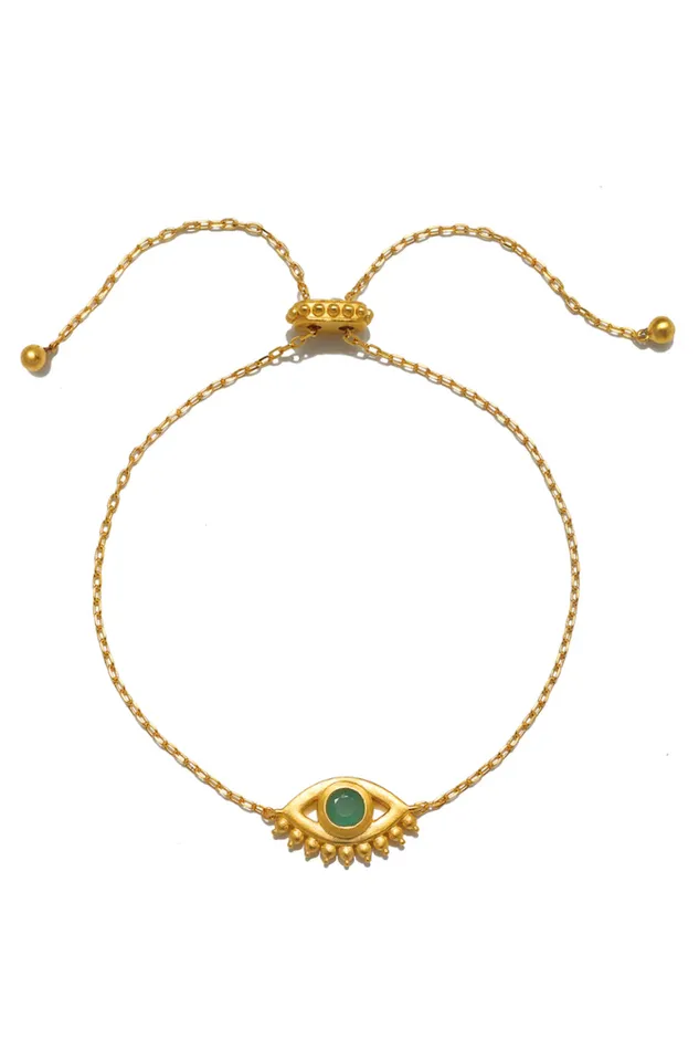 Bracelets Satya Gold Evil Eye Emerald Bracelet