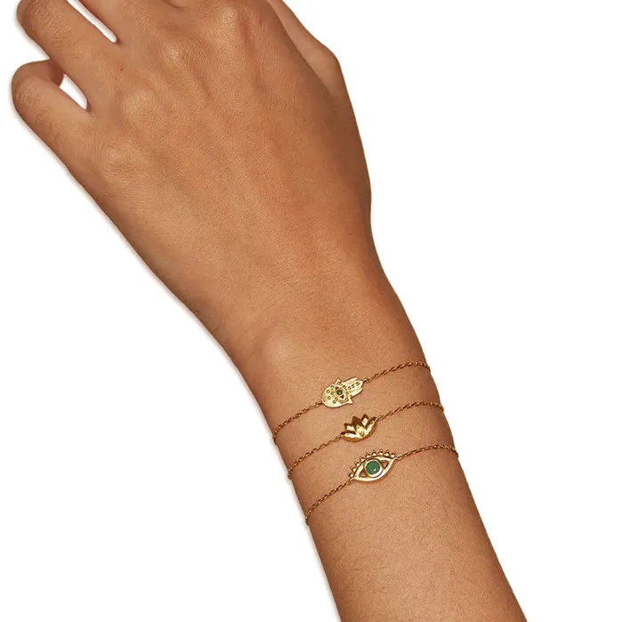 Bracelets Satya Gold Evil Eye Emerald Bracelet