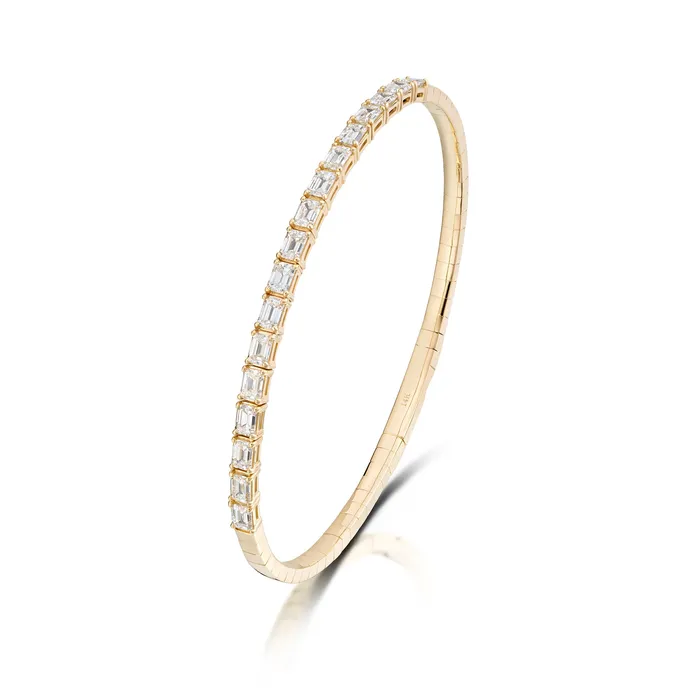 Bracelets Stephen Silver Fine Jewelry 233 Carat Emerald Cut Diamond Bangle Bracelet