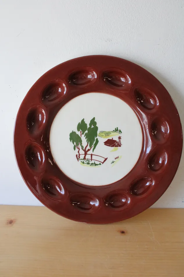 Brock California Farmhouse Deviled Egg Platter Brock California Earrings