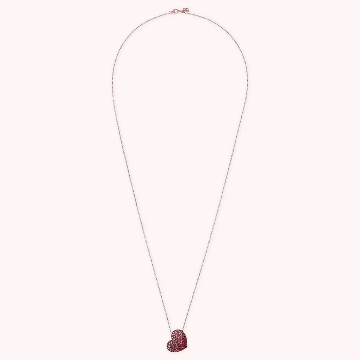 Bronzallure Collana con Pendente Cuore Pav in Cubic Zirconia Earrings