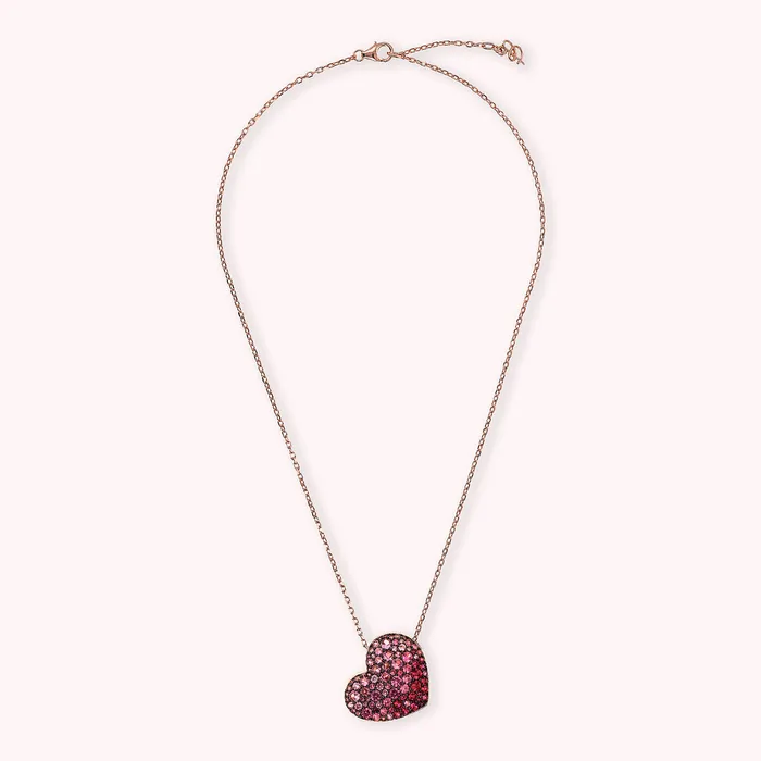 Bronzallure Collana con Pendente Cuore Pav in Cubic Zirconia Earrings