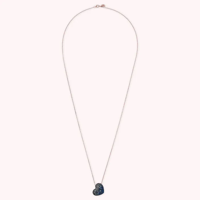 Bronzallure Collana con Pendente Cuore Pav in Cubic Zirconia Earrings